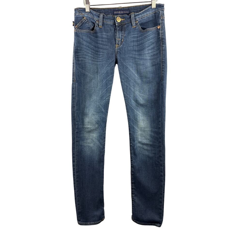 Women’s Rock & Republic Size 8 Dark Blue Skinny Jeans